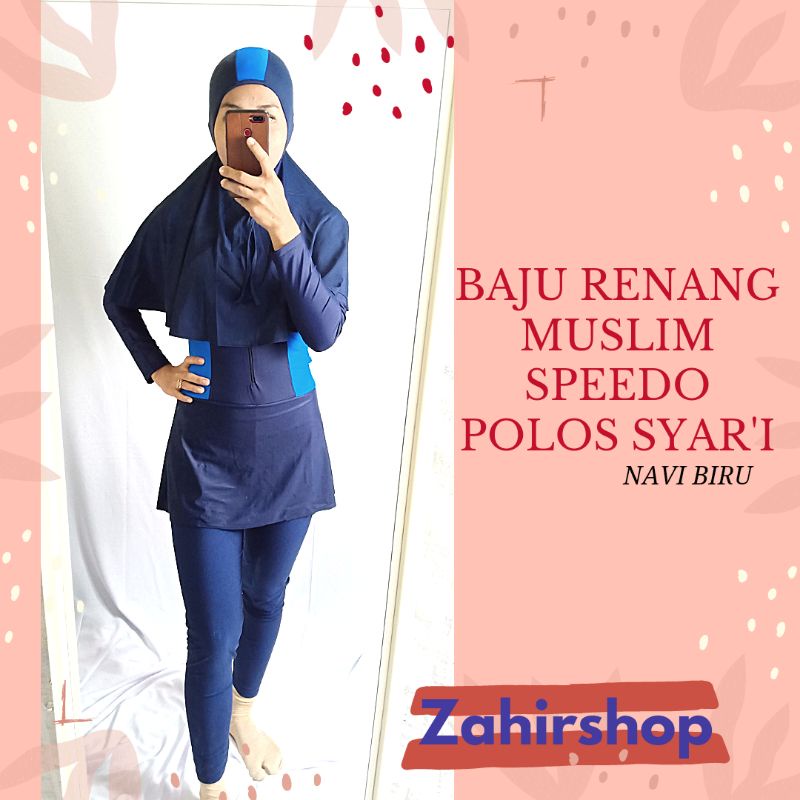 baju renang muslim polos jilbab panjang syari