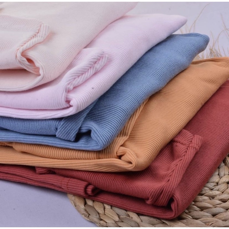 Turtleneck Lengan Panjang Bahan RIB- Kaos Rajut Halus Premium - Basic Long Sleeve #Juni Series 2