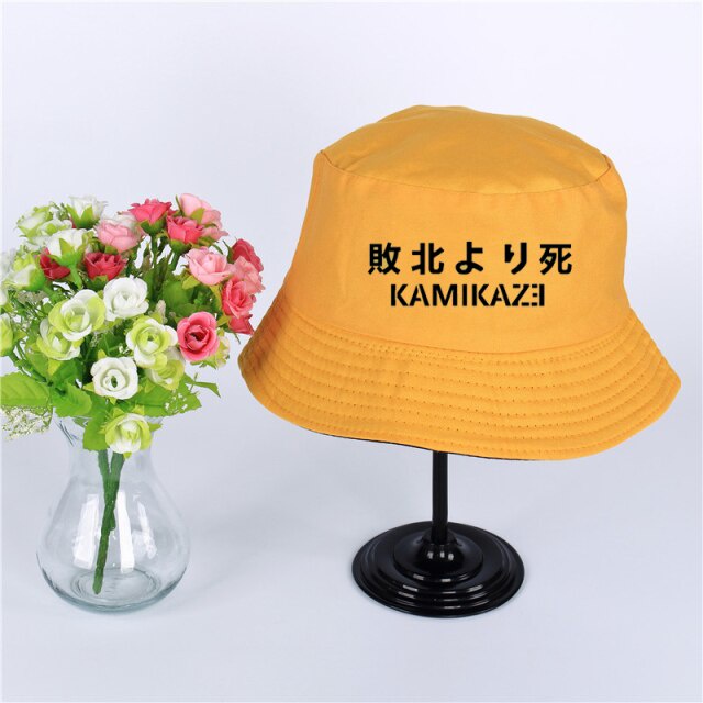 BUCKET HAT BORDIR KAMIKAZE KOREAN LOOK UNISEX KUALITAS PREMIUM