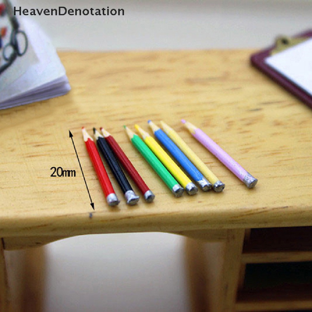 [HeavenDenotation] 1 Set/8pcs mini dollhouse miniature accessories mini color pencil