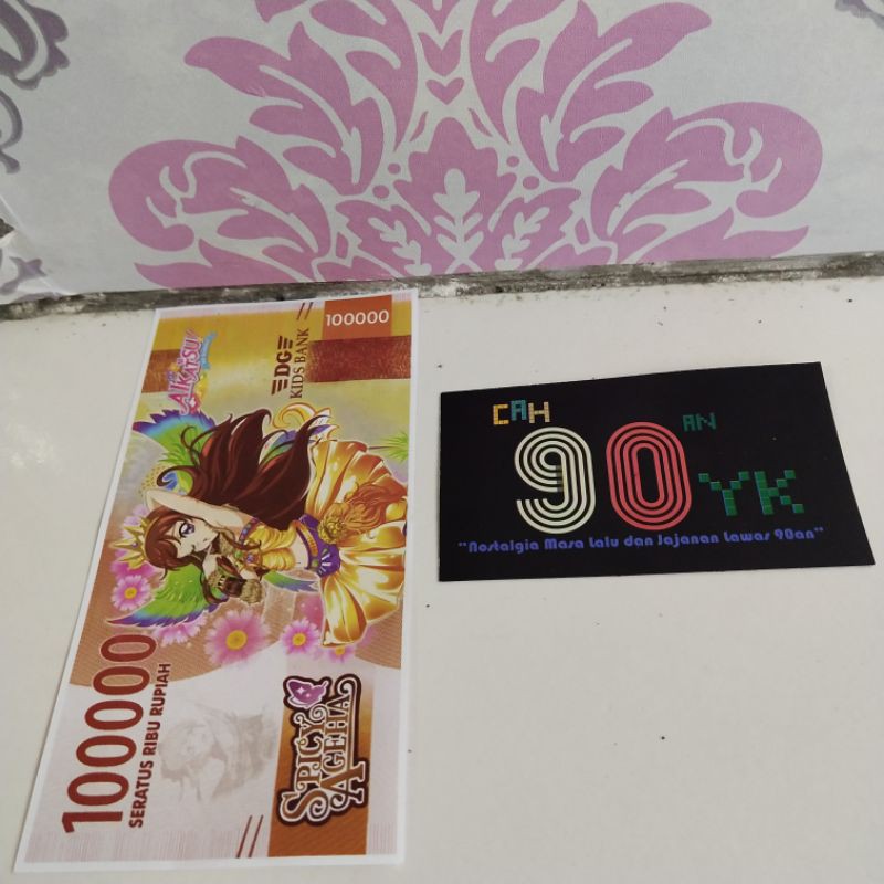 UANG UANGAN 100000 Rupiah Kartun 10pcs. MAINAN Anak 90an. MURAH.