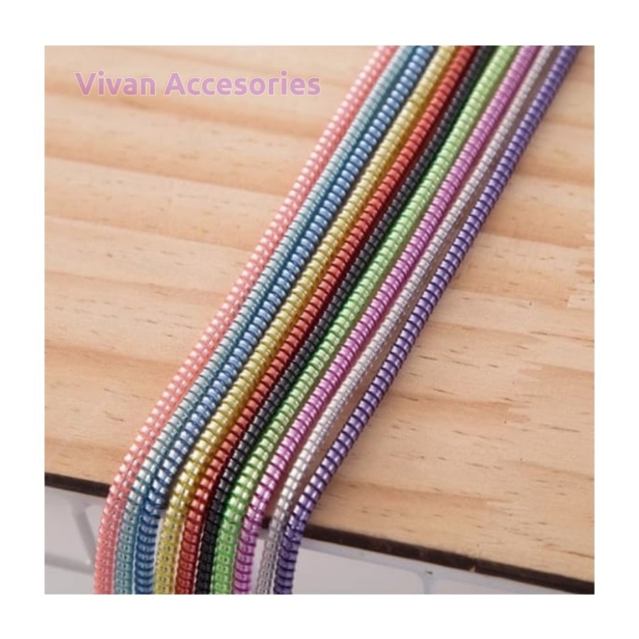 Pelilit Kabel Spiral Warna Metalic / Pelindung Cable Hp Charger Casan