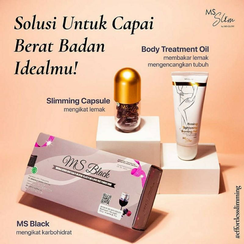 MS Slim MS Glow Paket Pelakor Slimming Capsul Original Capsul Pengurus Badan Penghilang Stretch Mark