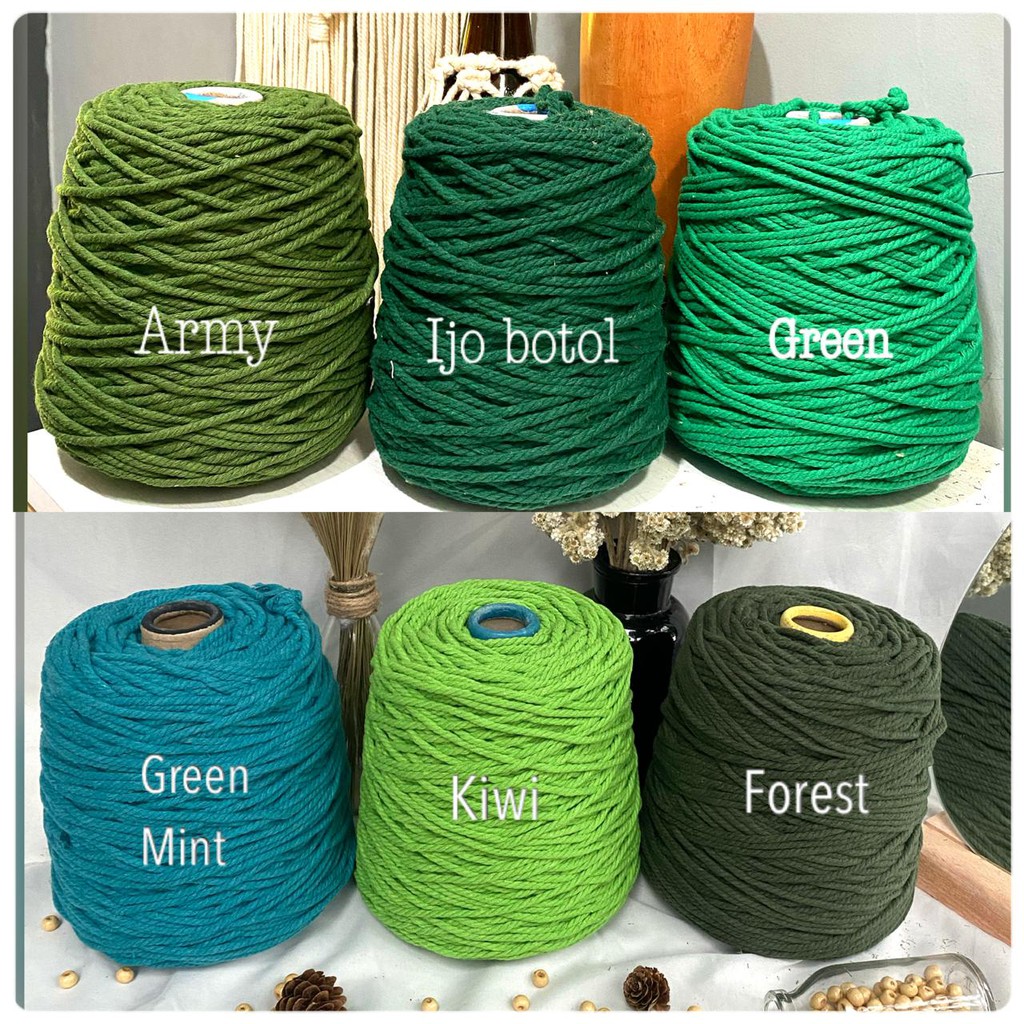 benang macrame cotton rope 1kg warna PART II