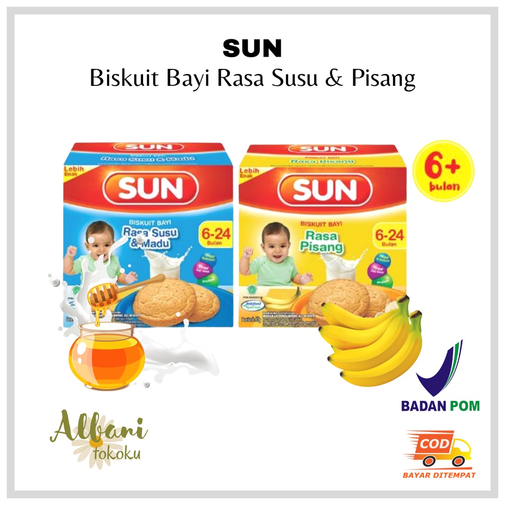 

❤️ Albani ❤️ SUN Biskuit Rasa Susu Madu dan Pisang - Biskuit Sun - Kemasan Box 100 gr - Biskuit Tinggi Kalsium