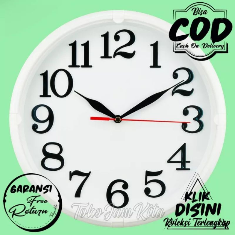 JAM DINDING POLOS MINIMALIS HIASAN DINDING ESA 102 INCLUDE PACKING KOMPLIT &amp; GARANSI FREE RETURN