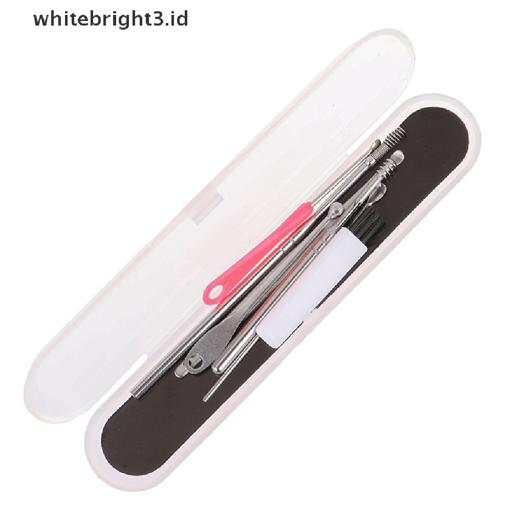 (whitebright3.id) 7pcs / Set Korek Kuping Bahan Stainless Steel