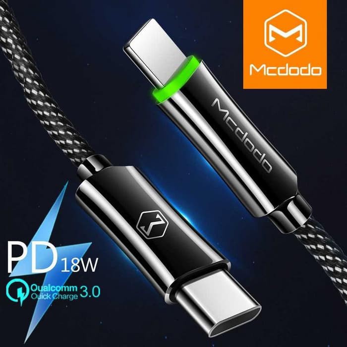 MCDODO Kabel USB Type C to Lightning Auto Disconnect CA642 Hitam