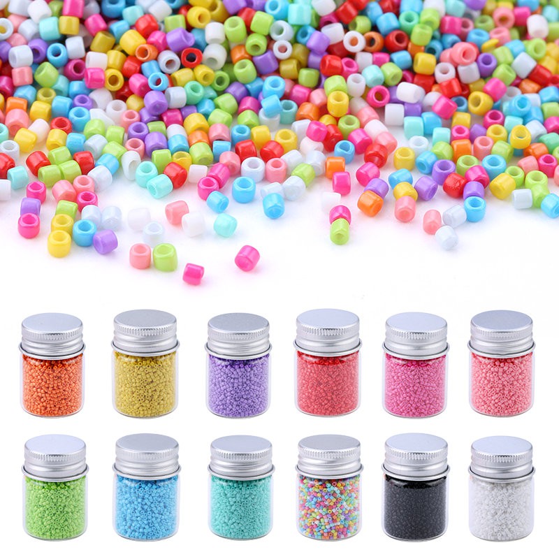 4500 pcs / botol Multicolor Kaca SeedBeads pesona kristal Perhiasan manik-manik biji kaca Untuk DIY Gelang Anting-Anting Membuat Perhiasan 20g