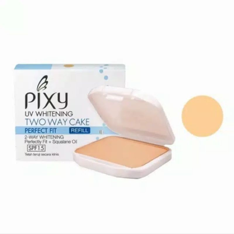 Ningrum Kecantikan Kosmetik Wajah Bedak Pixy UVW Twc Perfect Fit Bedak Padat Refill White ( 4 beauty benefit) - 8020