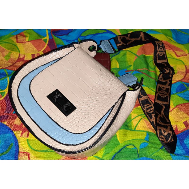 TAS BUTIK MURAH CANTIK SOLO TAS SELEMPANG WANITA  SALE BIRU CROCO
