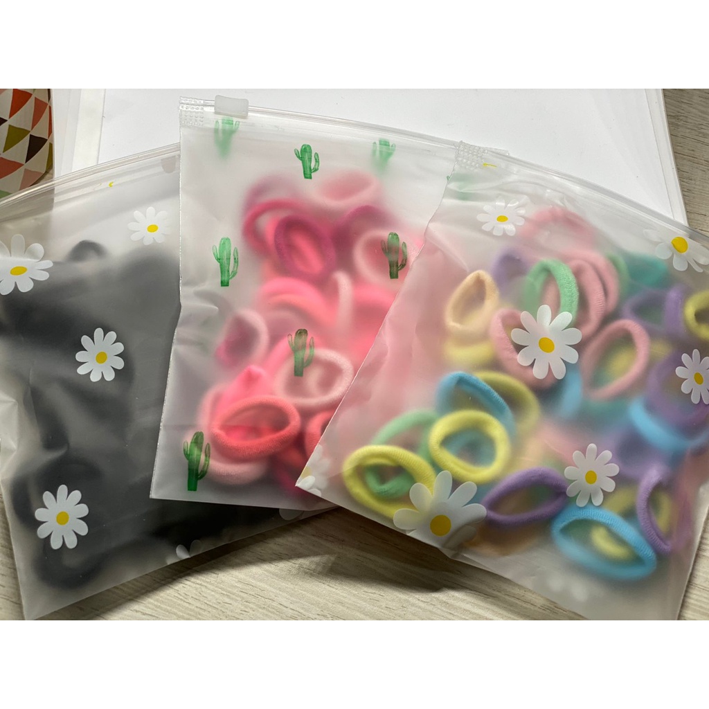 FREE POUCH || Ikat Rambut Towel Ring || Ikat Rambut Korea Donat Isi 50pcs