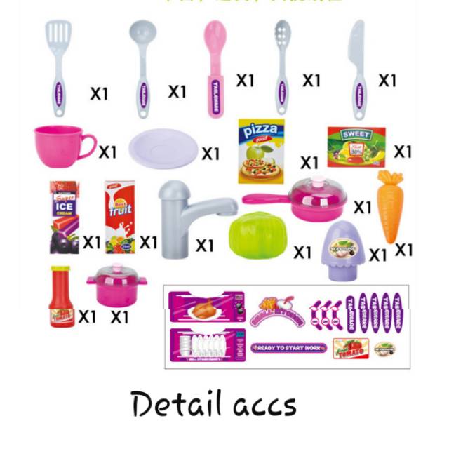 [Jualsemua18](W097)LITTLE CHEF MAINAN KITCHEN SET KOPER TROLLEY TARIK
