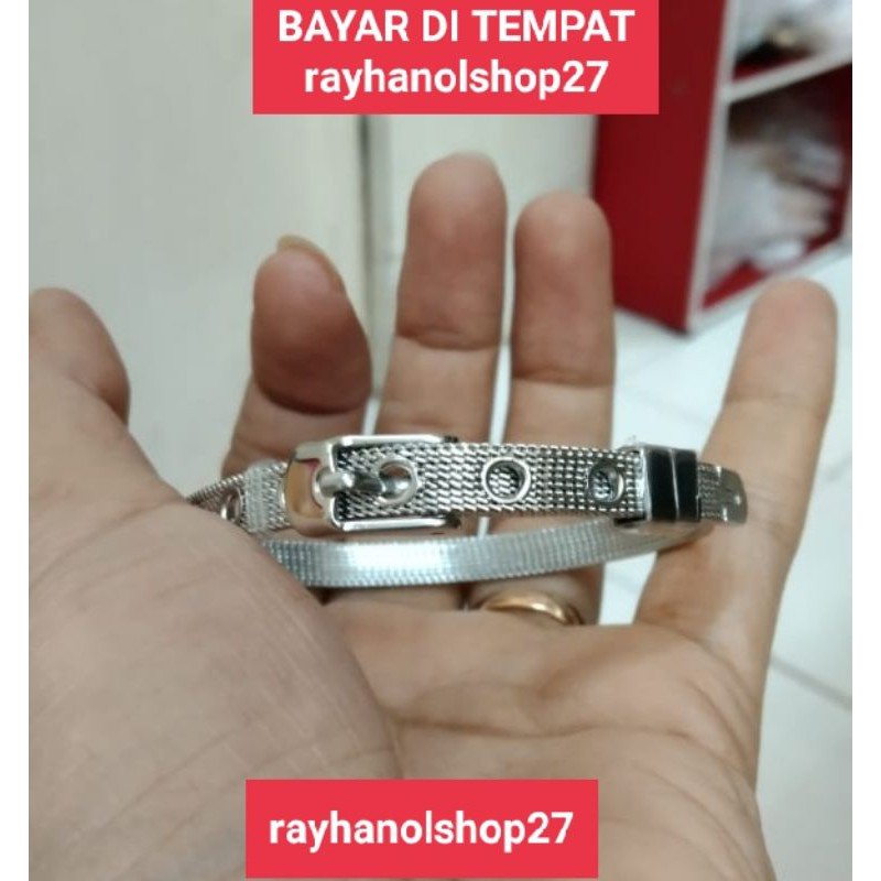 GELANG TANGAN WANITA TITANIUM ASLI MOTIF PILIHAN ANTI KARAT LAPIS EMAS