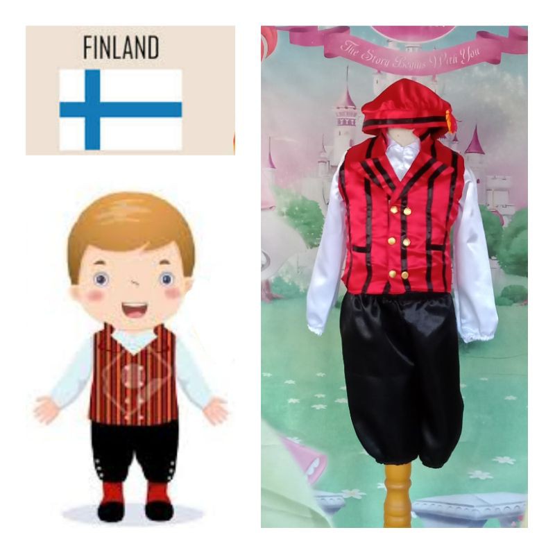 Finlandia/Baju Negara Finlandia Boy/Pakaian Adat Internasional Anak