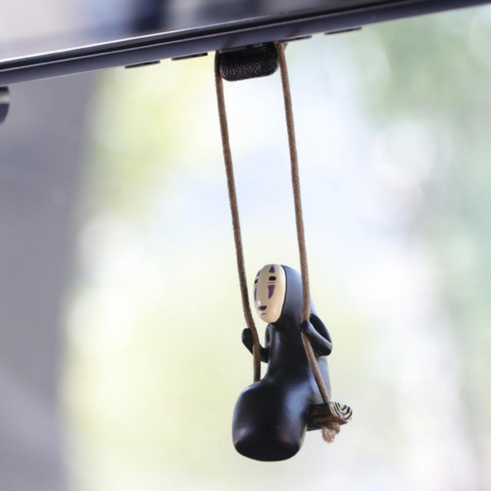 Lanfy Ornamen Mobil Hadiah Mainan Spirited Away Ada Wajah Man Spion Auto Dekorasi Anime Liontin