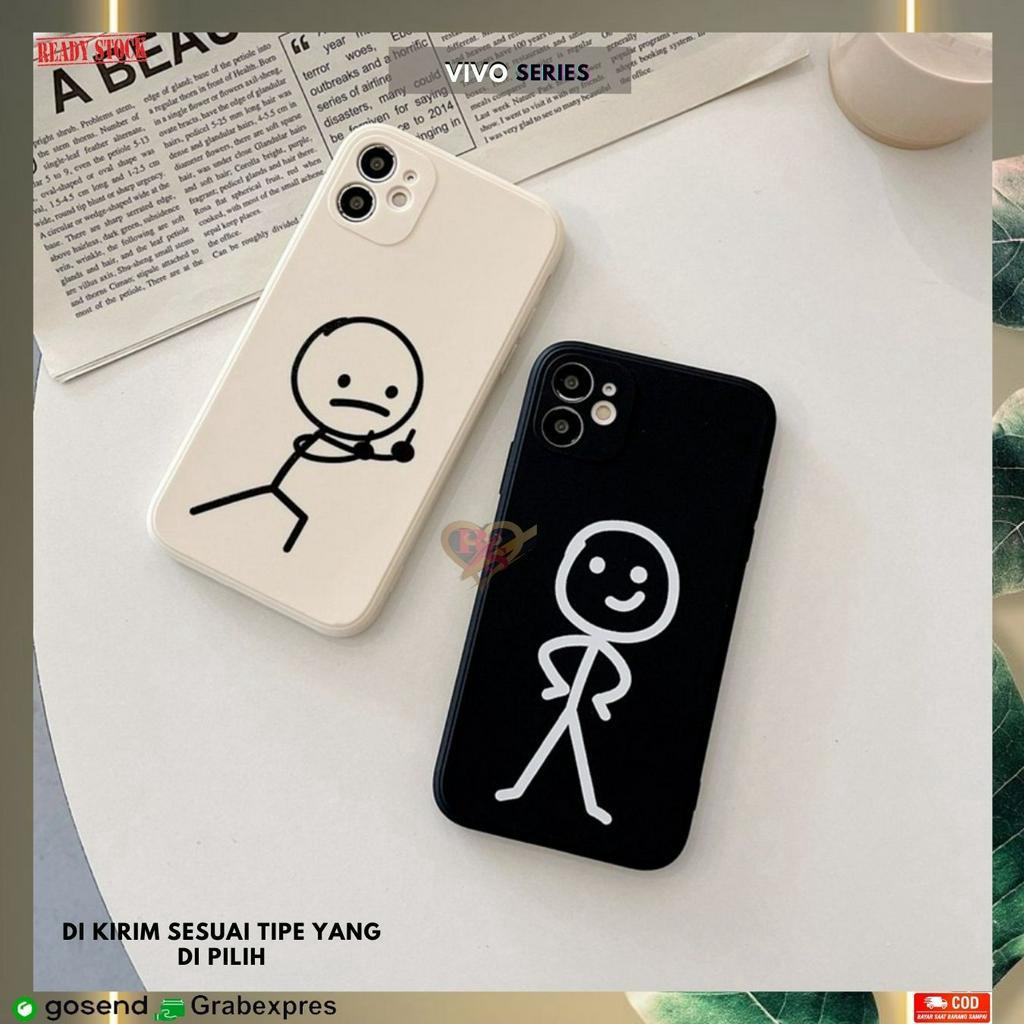 Casing Vivo Y12S Y20 Y20S Y91 Y93 Non Fingger Y91C Y93 Fingger Casing Stick Couple Estetic Silicon M