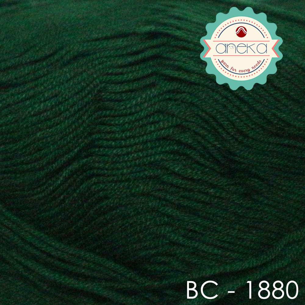 Benang Rajut Katun Bambu / Bamboo Cotton Yarn 3 - 1880 Hijau Botol