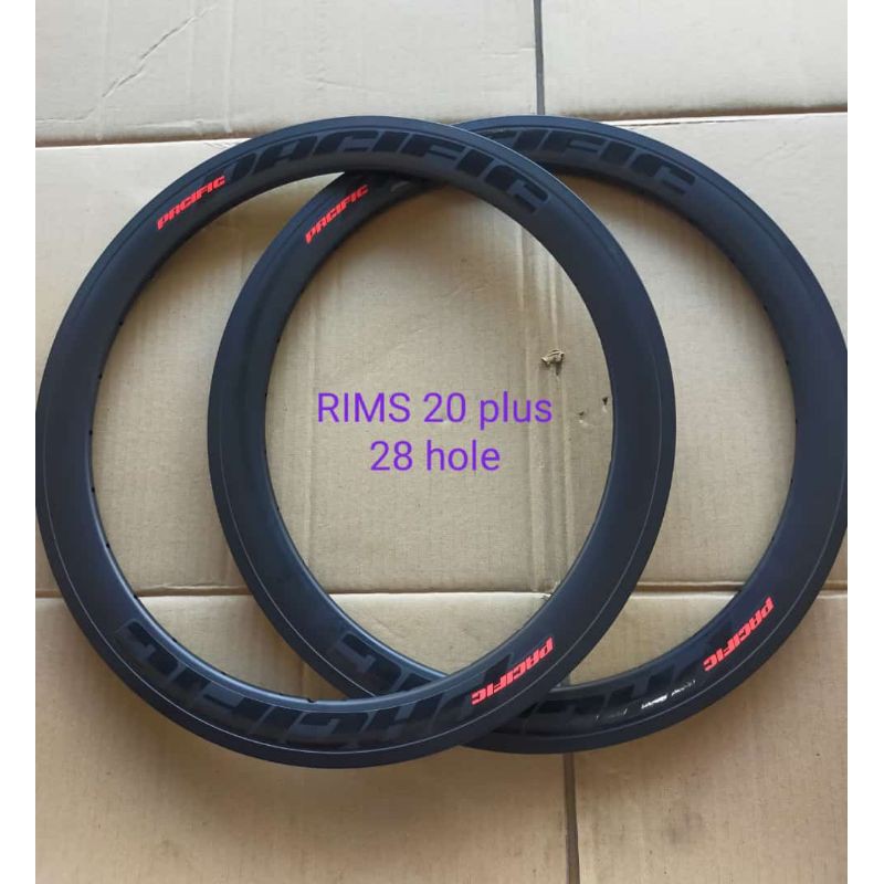 velg/rims 20 plus 22 inch pacific 28 hole tinggi 4 cm,bahan Alloy