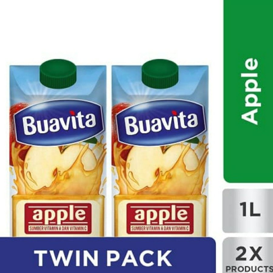 

Buavita Juice Apple Jus Apel High Vit C & Vit A 1000Ml Twin Pack Halal