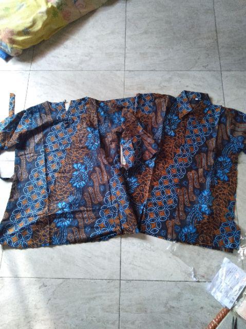 Kemeja Batik Couple Kawong Biru Motif Tukaran