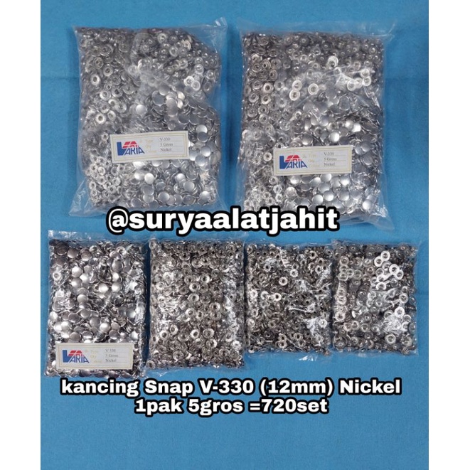 kancing jepret V-330 (12.5mm) Nekel 1pak@5gros rp.124.800/pak