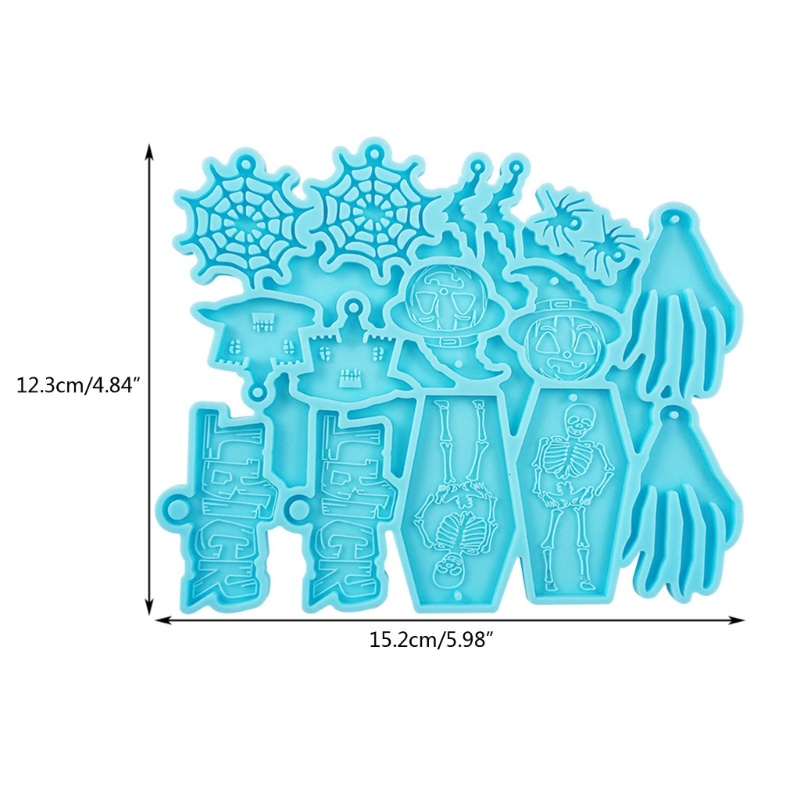 Cetakan Resin Epoksi Bahan Silikon Seri Halloween Untuk Membuat Perhiasan Anting Liontin