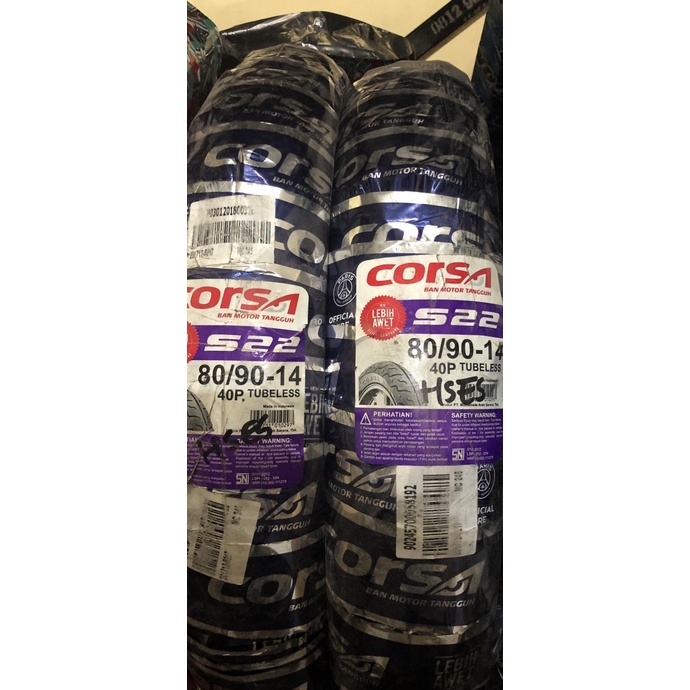 BAN LUAR TUBELESS MATIC CORSA 80/90-14 BEAT VARIO MIO SCOOPY SPACY rodam45 Segera Beli