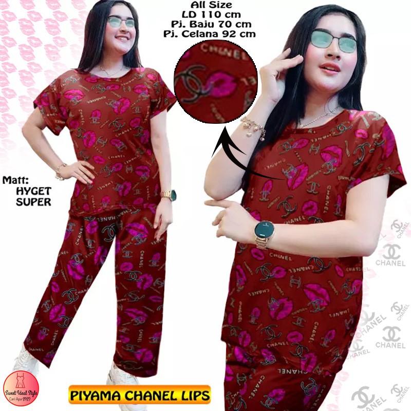 LVB Piyama Wanita CHL LIPS ONE SIZE / baju tidur wanita / set pajamas wanita / Setelan kasual wanita