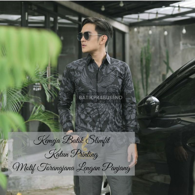 PRABUSENO // Toranajana Batik Prabuseno/Kemeja Batik Pria Lengan Panjang Slim Fit Original Prabuseno