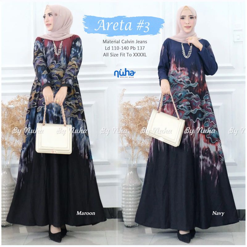 Dress Gamis Motif Wanita Terbaru Bahan Calvin Jeans Original Dress Jeans Jumbo Gamis Muslimah