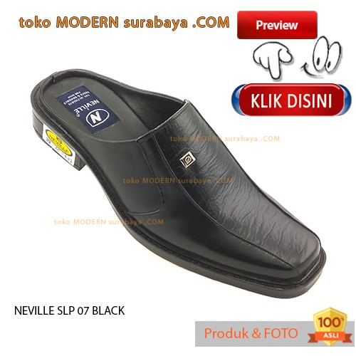 NEVILLE SLP 07 BLACK Sandal Pria Slip On Casual