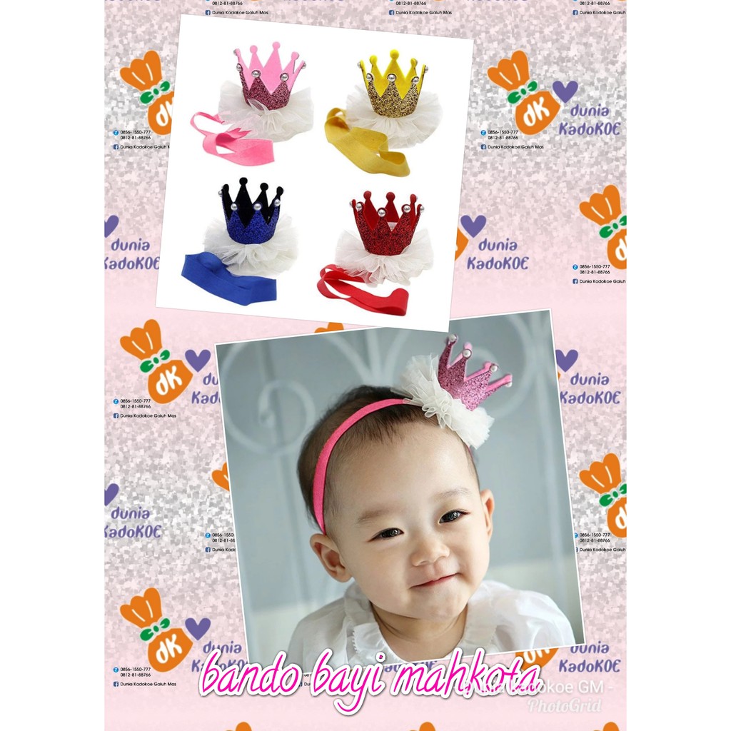 Bando bayi mahkota lucu, bunga.