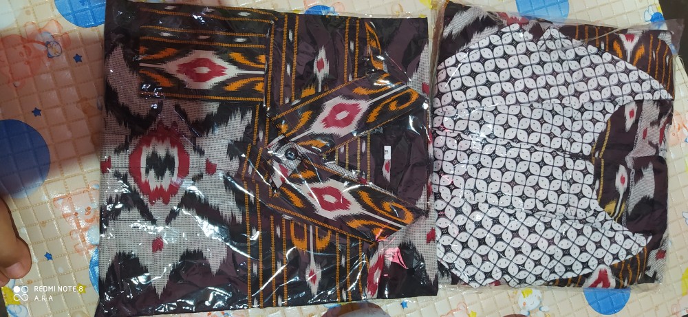 New Batik Couple Modern || Gamis Kerah Jazz || Gamis Lengan Trompet Susun