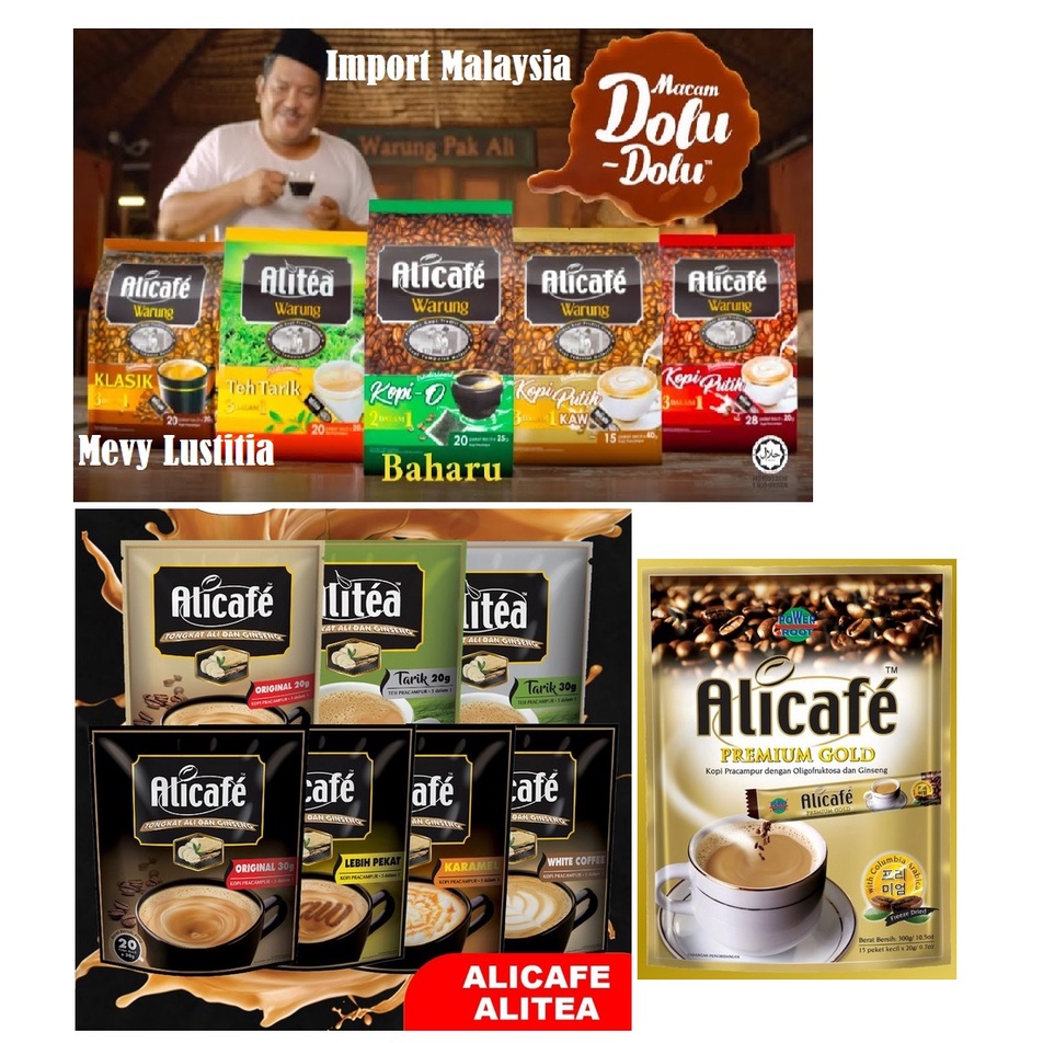 Jual Instant Kopi Alicafe White Coffee Ginseng Ali Warung Lebih Pekat Caramel Teh Tarik Original 0455