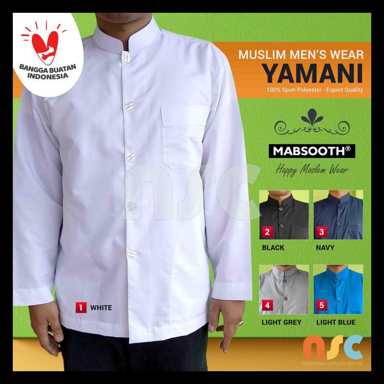 NEW MODEL BAJU KOKO LENGAN PANJANG POLOS - KEMEJA PRIA MUSLIM / JASKO - PUTIH, S BERKUALITAS