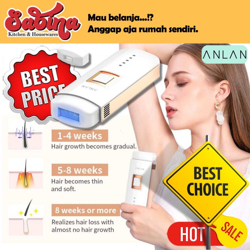 Hair Removal Portable Laser Epilator Penghilang Bulu 500000 Flashes