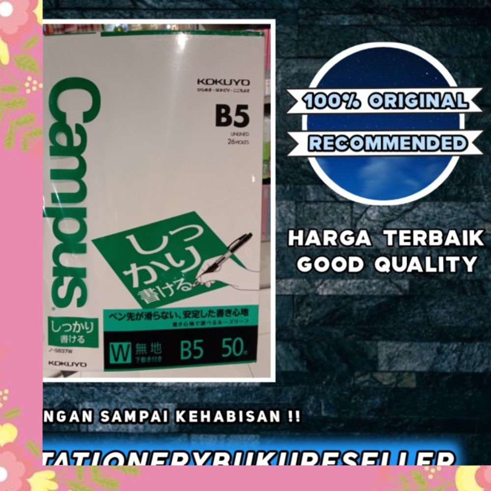 

Kokuyo campus loose leaf B5 polos isi 50
