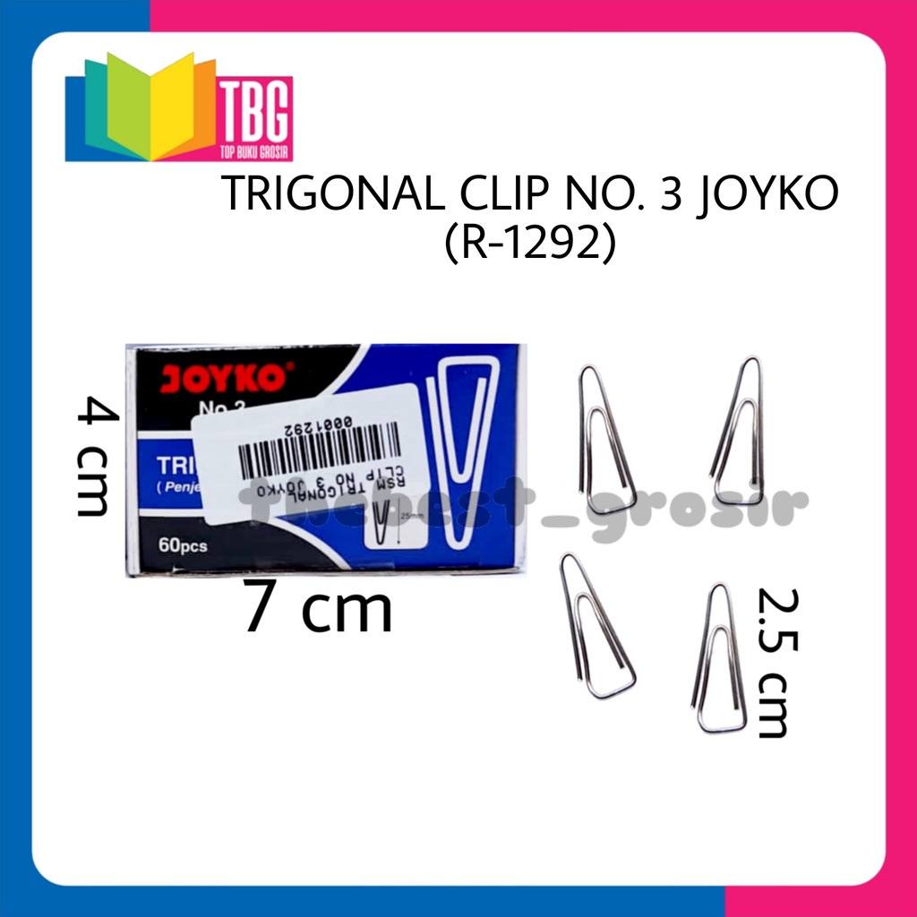 

1 PACK TRIGONAL CLIP NO 3 JOYKO / PENJEPIT KERTAS / CLIP KERTAS / KLIP SEGITIGA (R-1292)