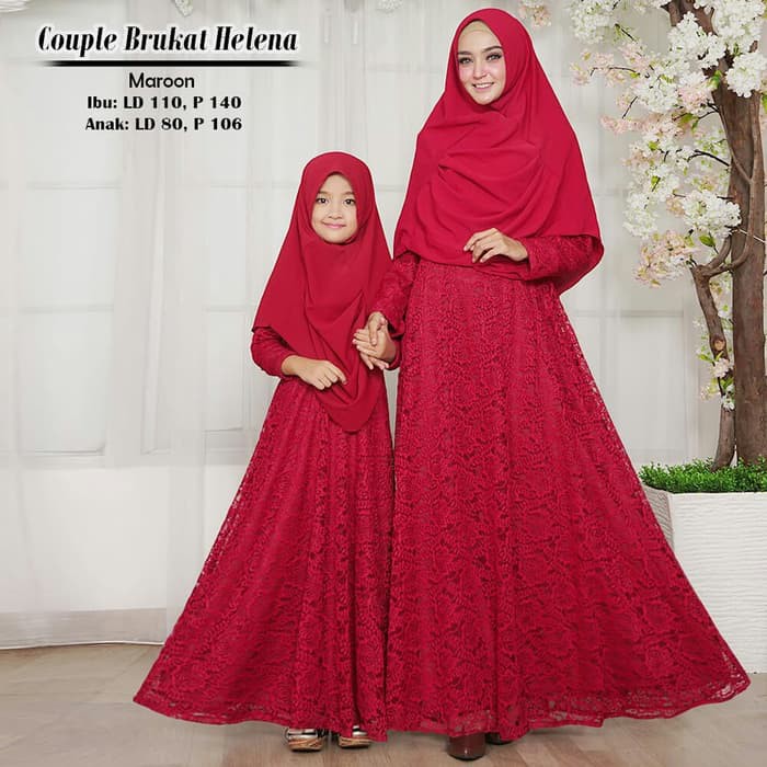 Busana Muslim Wanita Gamis Syari Couple Ibu Dan Anak Helena Terbaru