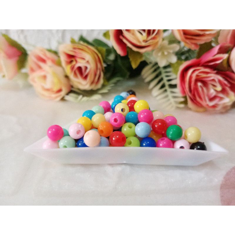 Manik-manik Mote Susu Warna Pastel Ukuran 8MM