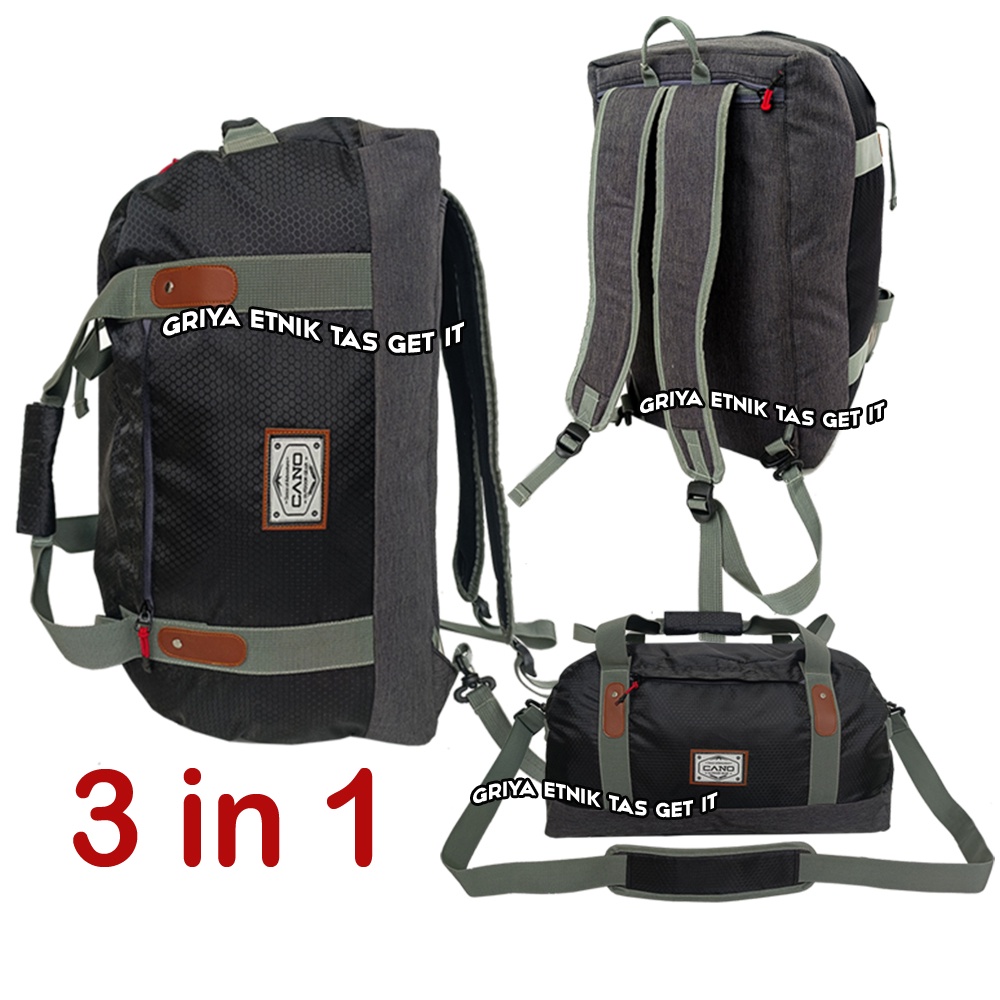 Travel Bag Jumbo Tas Pakaian Mudik 3 in1 Ransel Selempang Jinjing Duffel Bag Cano