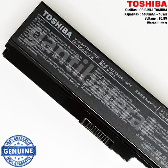 Original Baterai Toshiba L310 L510 L515 M300 M305 U400 PA3634U-1BRM