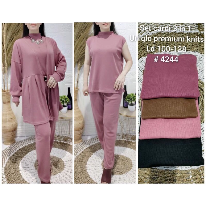 Baju SETCEL (Setelan Celana) Wanita Polos One Set by Aquila