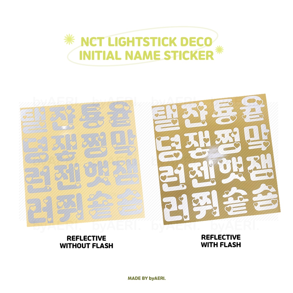 N C T LIGHTSTICK DECO STICKER LOVE ver. REFLECTIVE HOLOGRAM INITIAL NAME (sticker 127 dream neobong nama inisial reflektif)