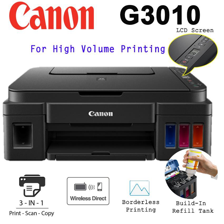 Printer multifungsi wireless Canon Pixma G3010 Print/scan/copy/wireless 100% RESMI CANON