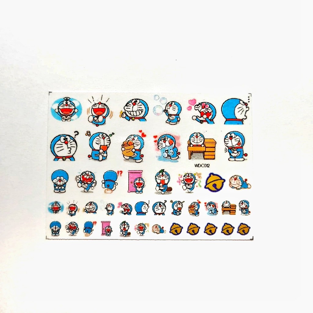 Stiker Kuku Kartun DORAEMON Water Transfer Nail Stickers Nail Decal