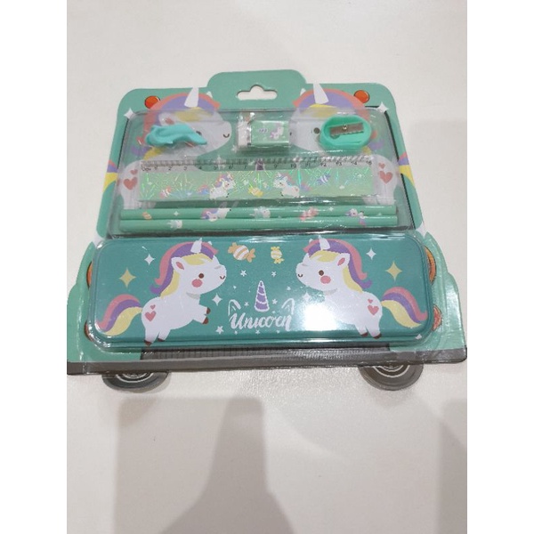 

Set Alat Tulis/ Kotak Pensil / Pensil /Penghapus /Penggaris / Rautan / Silicon Untuk belajar menulis