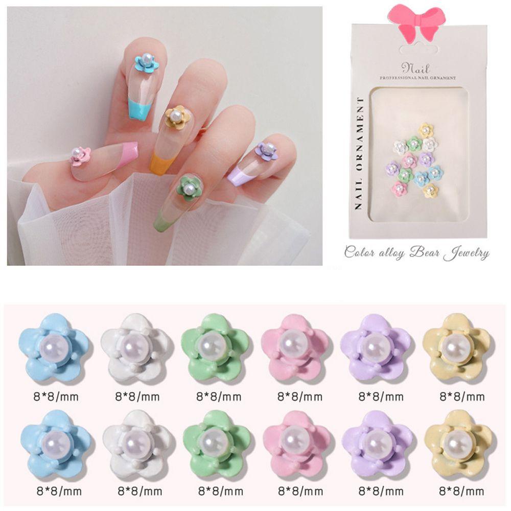 [Elegan] Kartun Nail Art Berlian Imitasi Wanita|Warna Cinta Hati Hiasan Kuku Bunga Beruang Perhiasan Kuku 3D