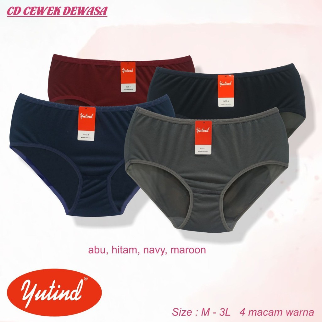 YUTIND | KATUN MISTI CD Yutind Celana Dalam Wanita Dewasa Warna Gelap Bahan Katun Lembut ART 21